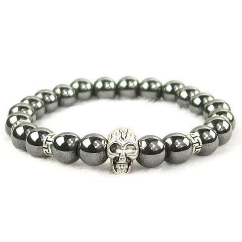 Hematite Crystal Skull Bracelet
